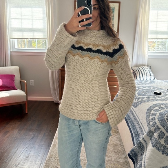 J. Crew Alpaca Wool Hand Knit “Don’t Look Up” Sweater - Picture 1 of 11